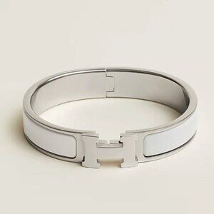 Hermes Clic H Bracelet silver white